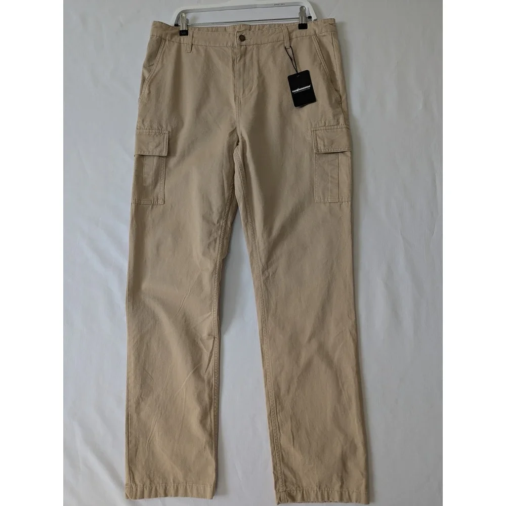 The Hundreds Cargo Pants Mens 36x32 Straight Khaki Cotton Travel Outdoors New - Picture 1 of 9